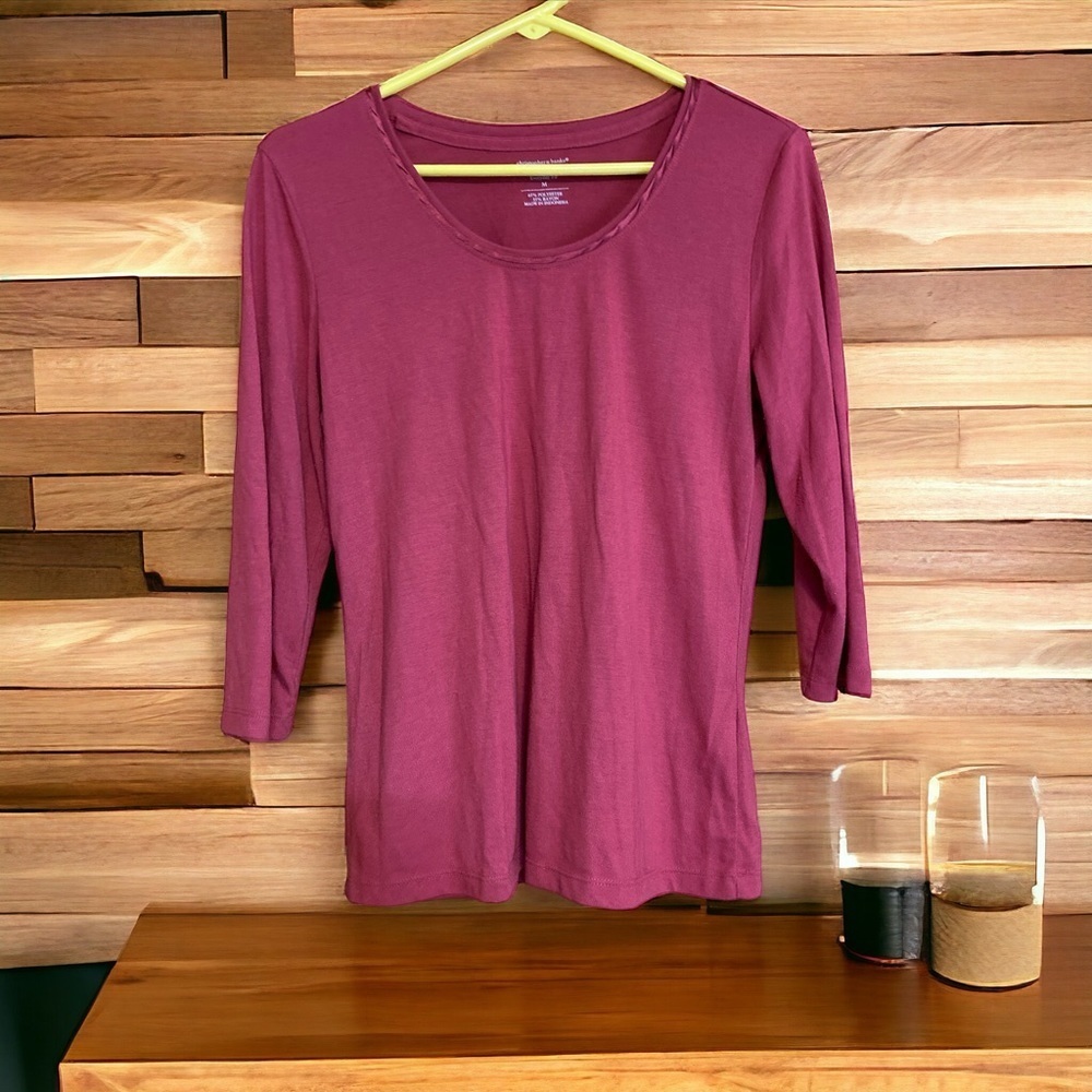 Christopher Banks 3/4 sleeve T-shirt 65% polyester 35% rayon soft mauve …